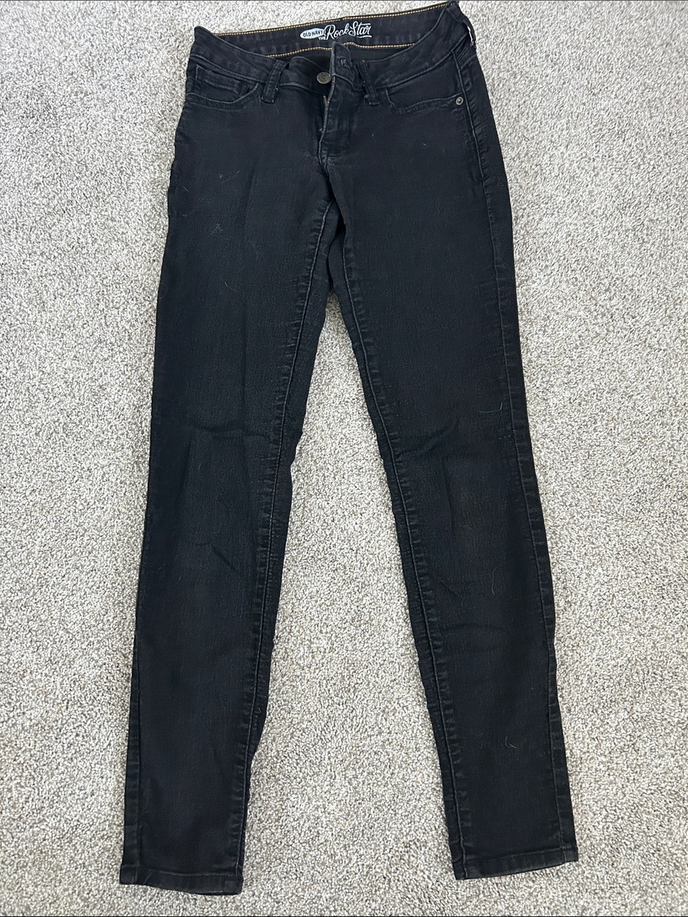 Old Navy Rockstar Black Slim Straight Jeans